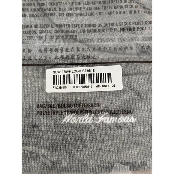 Supreme X New Era Logo Beanie Gray OS - Picture 3 of 5